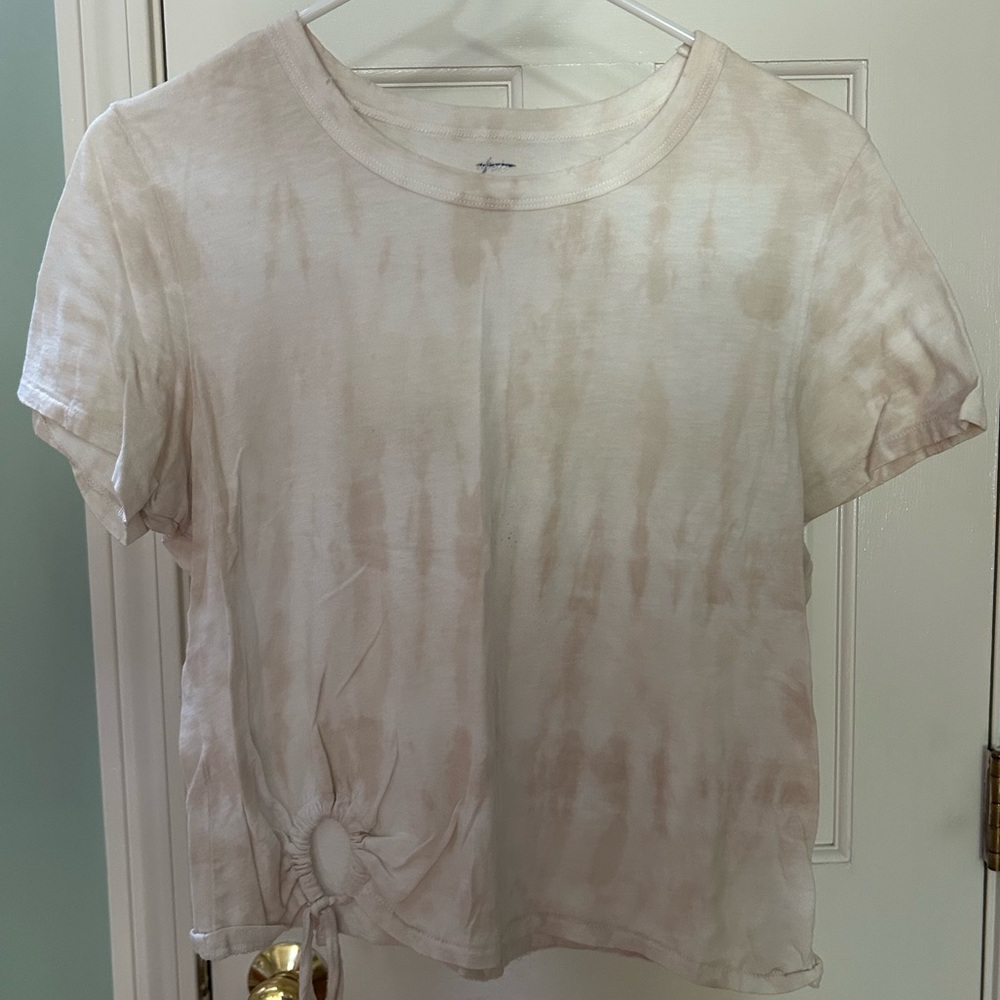 Women’s Aerie Medium White & Cream Tie Dye Tee